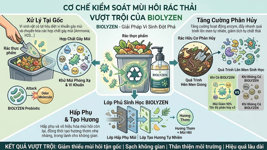 Cơ Chế Kiểm Soát Mùi Hôi Rác Thải Vượt Trội Của Biolyzen